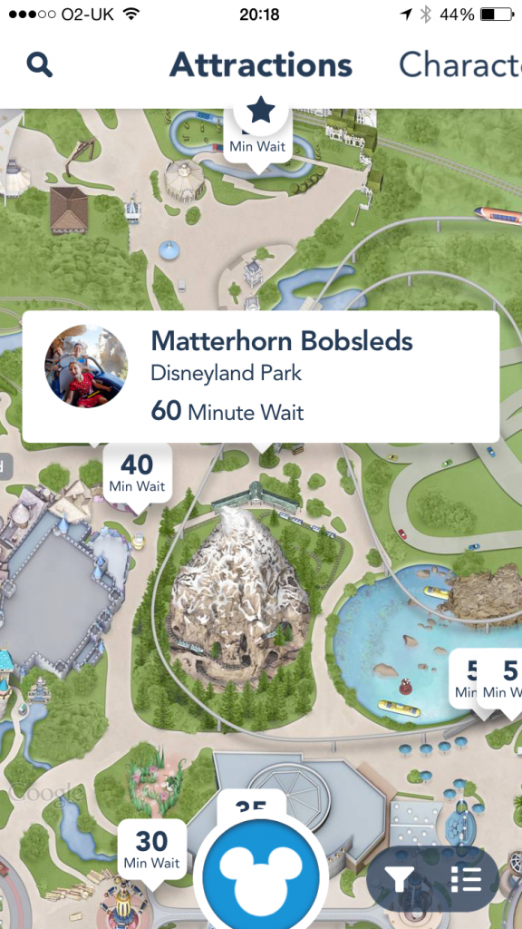 Disneyland App Matterhorn Wait Time