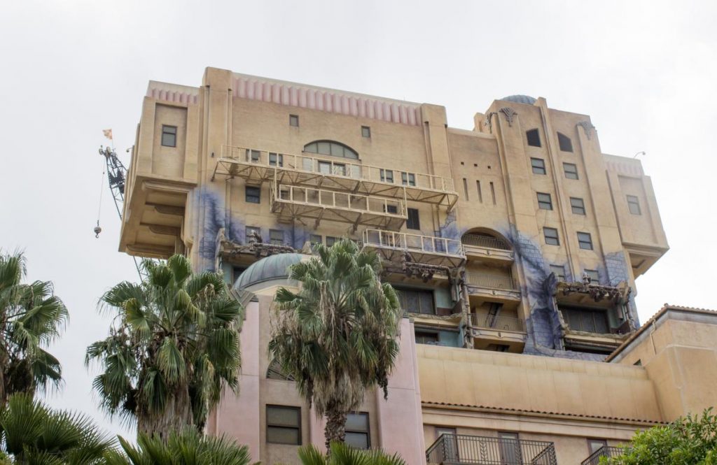 Tower of Terror attraction without signage