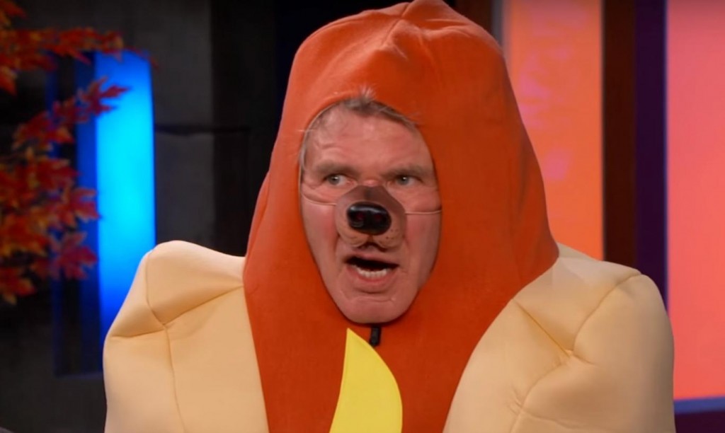 Harrison Ford dressed as a hot dog