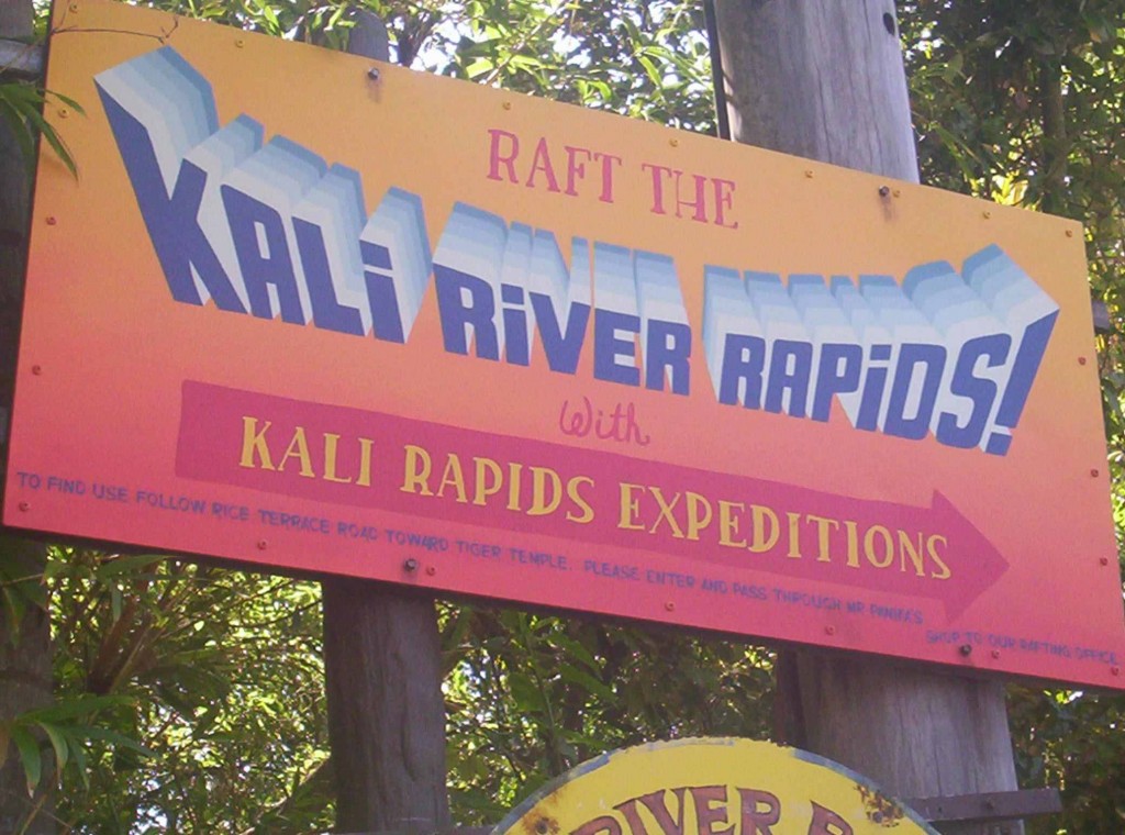 Kali River Rapids sign