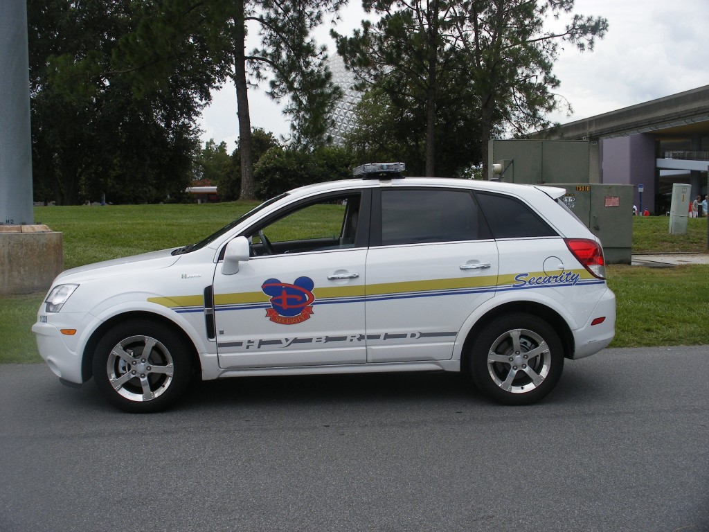 Walt Disney World security car outside of Epcot