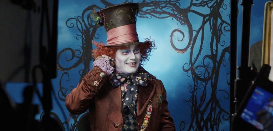 Johnny Depp at Disneyland dressed as The Mad Hatter