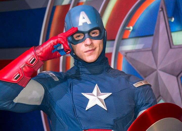 Captain America Speaks to Guest at Disneyland in Sign Language