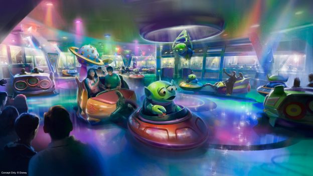Alien Swirling Saucers as Toy Story Land